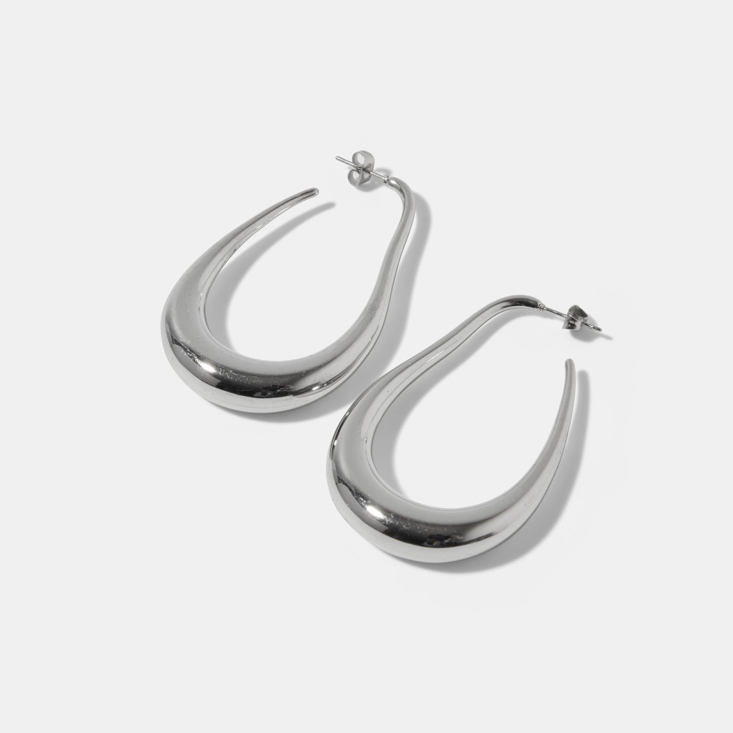 Aria Silver Hoop Earrings