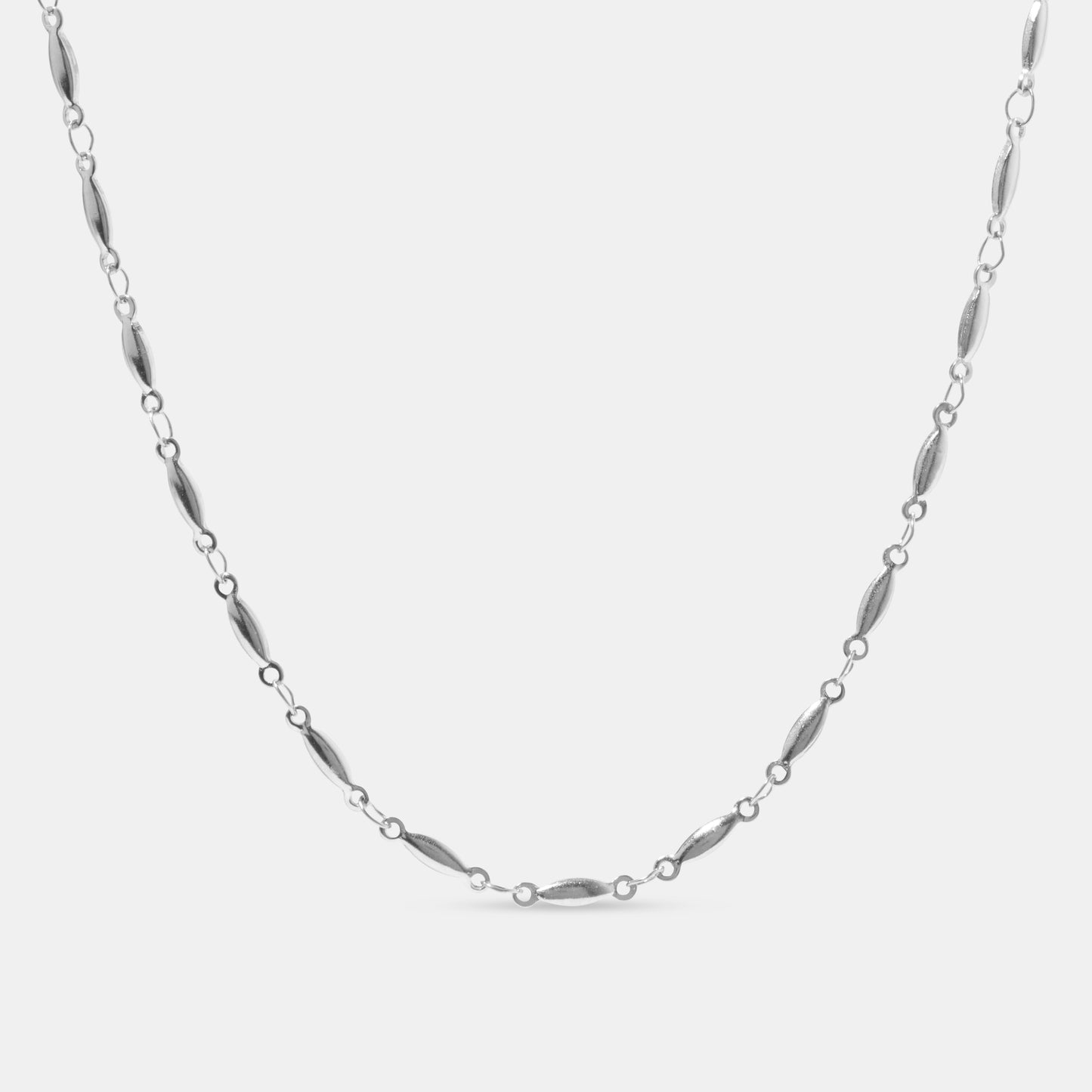 Bia Rice Bead Silver Chain