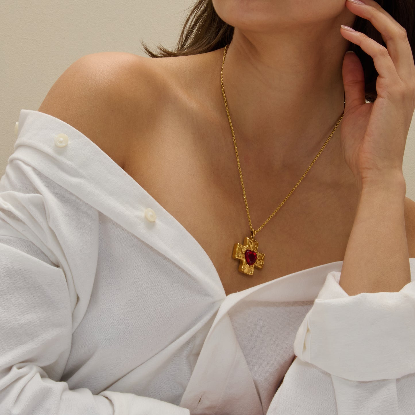 Odessa Cross Gold Necklace