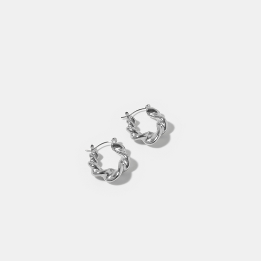 Mila Twist Hoops Silver