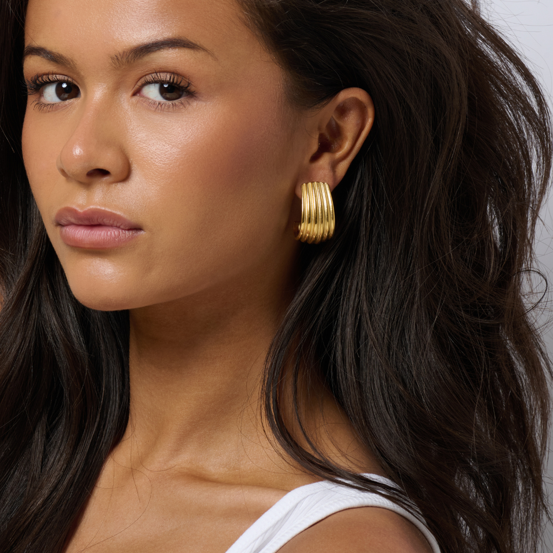 Zadie Art Deco Gold Earrings