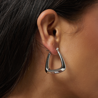 Asteria Triangle Silver Hoop
