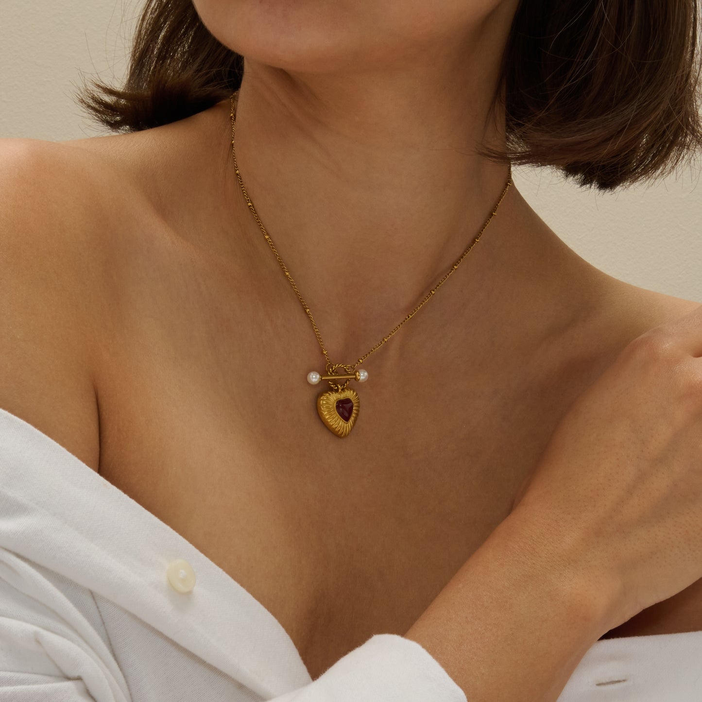 Valentina Heart Pendant Gold Necklace