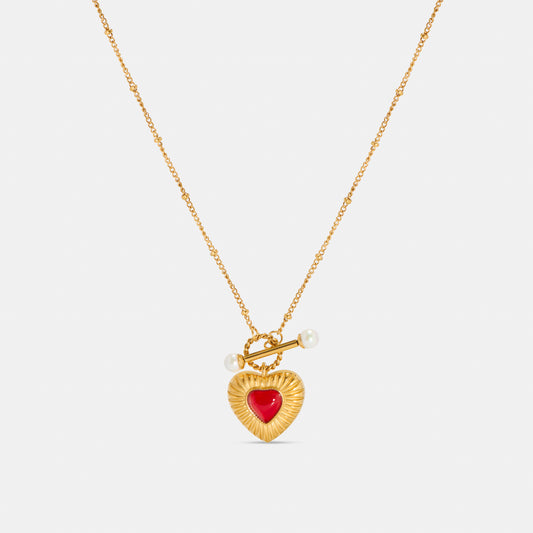 Valentina Heart Pendant Gold Necklace