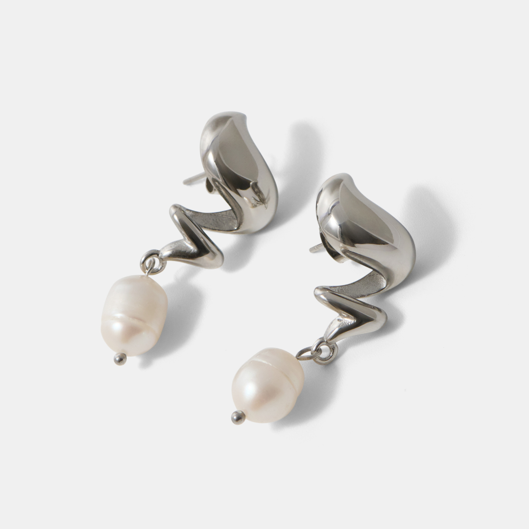 Malia Freshwater Pearl Drop Silver Earrings