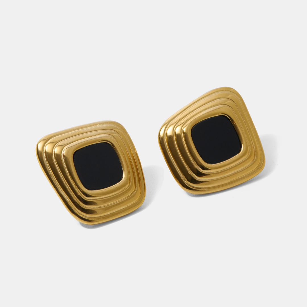 Ember Vintage Black Gold Earring