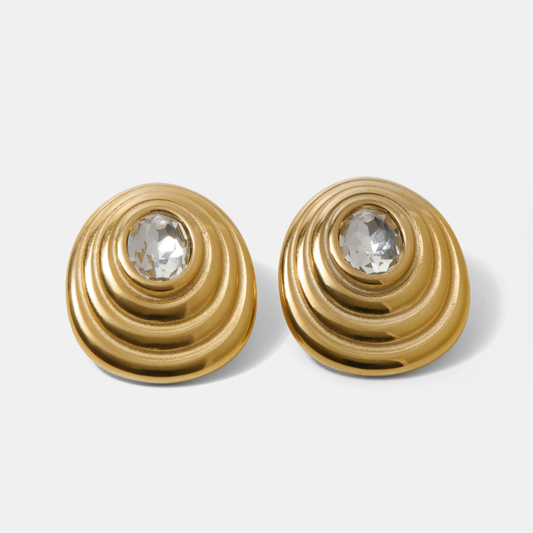 Alora Crystal Stud Gold Earrings