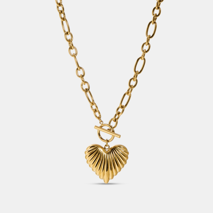 Aurelia Heart T-Clasp Gold Necklace
