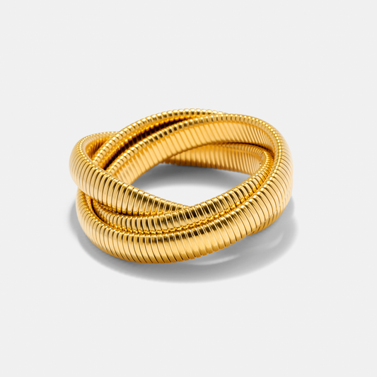 Adriana Triple Stack Chunky Gold Bangle