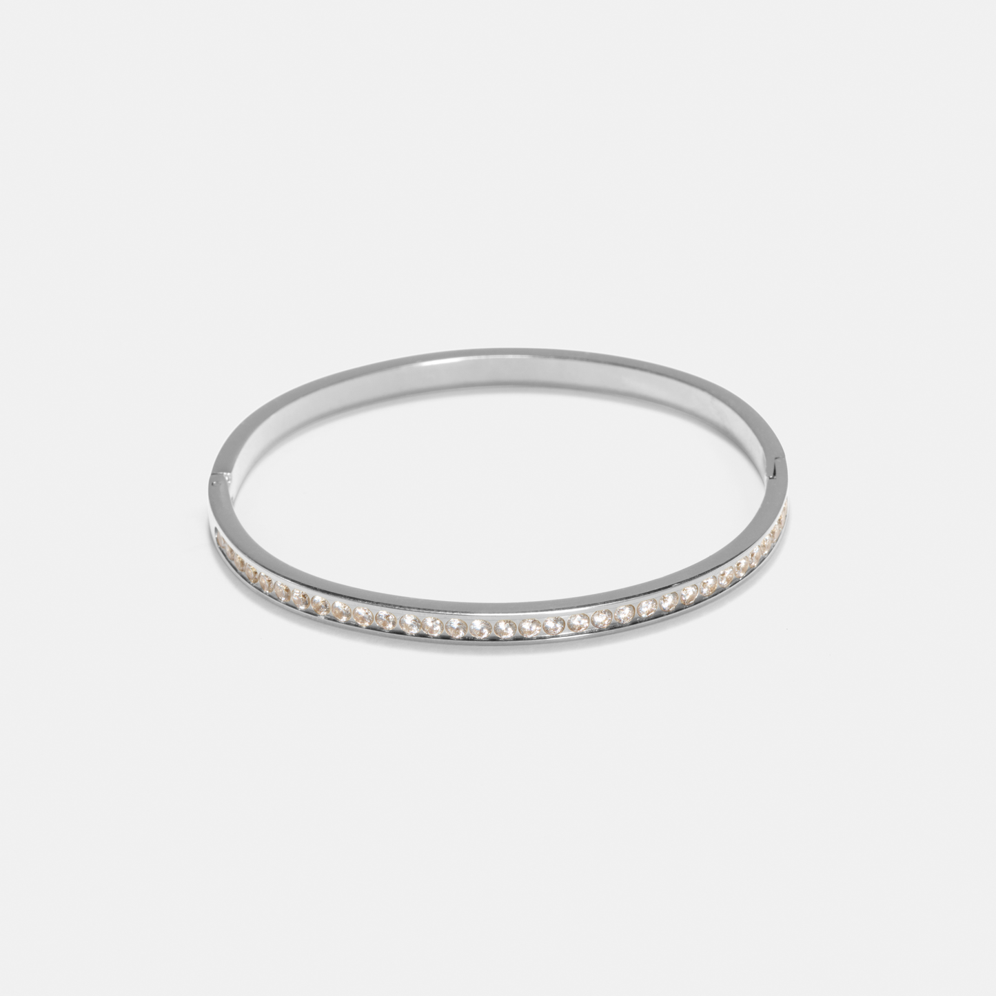 Noelle Crystal Silver Bangle