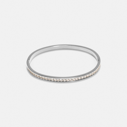Noelle Crystal Silver Bangle