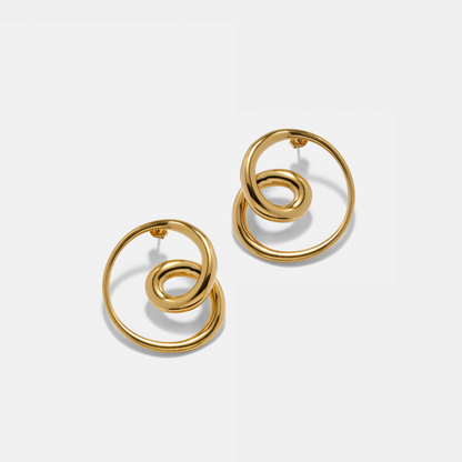 Aurora Swirl Gold Earrings