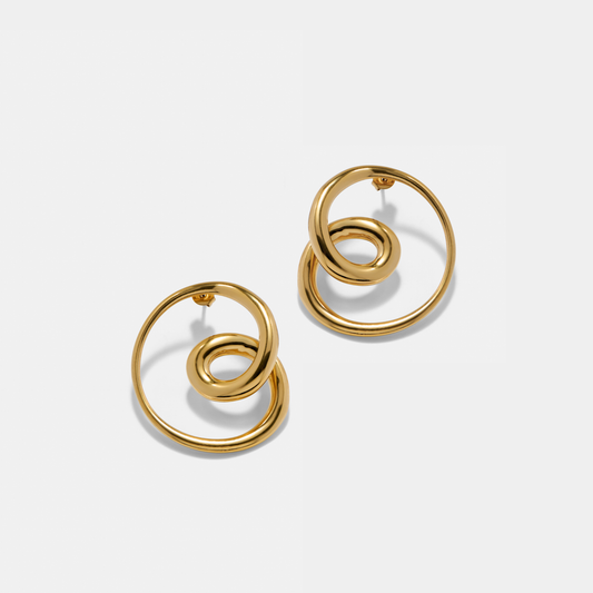 Aurora Swirl Gold Earrings