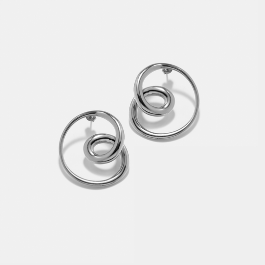 Aurora Swirl Silver Earrings