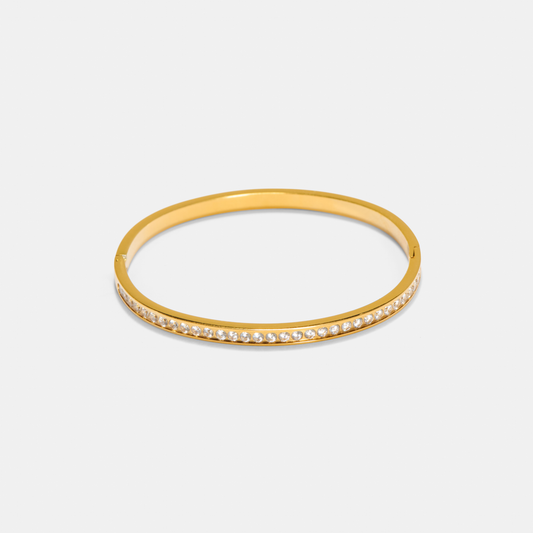 Noelle Crystal Gold Bangle